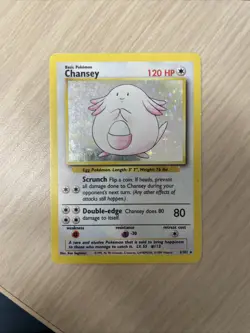 Pokemon TCG Card Wizards Chansey Base Set Holo Rare 3/102 1999 Trading Card LP - Image 1