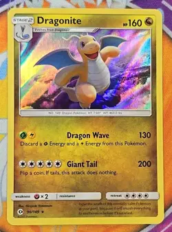 🔥2017 Pokemon Card SM Base Set Dragonite 96/149 Holo Rare Reverse Holo👍📈 - Image 1