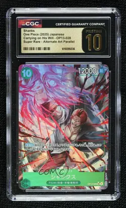2025 One Piece Card Game: Carrying on His Will OP13 Japanese Shanks CGC 10 - Image 1