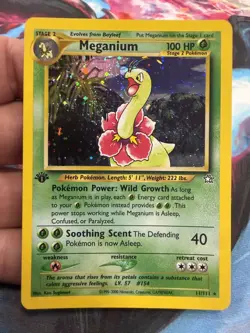 Meganium Neo Genesis 11/111 Holo Rare 1st Edition 100 HP Pokemon Card - Image 1
