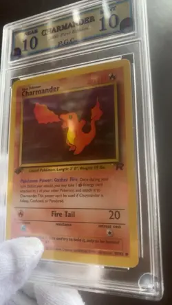 Dark Charmander 50/82 first edition GRADED 10 NEAR MINT PGC old pokemon card - Image 2