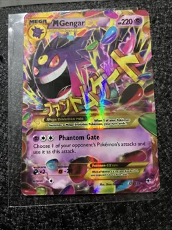 Pokemon M Gengar EX Card 121/119 Mega Secret Rare Signs Of Wear On The Back - Image 1