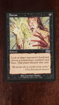 Duress Urza's Saga EX/LP 132/350 MTG Magic the Gathering Sorcery Common - Image 1