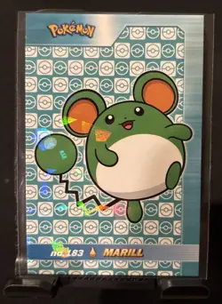 Rare Pokemon Shiny Full Art #183 Marill Low Pop Cracked Ice Holo Card ⭐ - Image 1