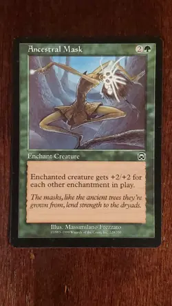 Ancestral Mask Mercadian Masques EX/LP 229/350 MTG Magic the Gathering Common - Image 1