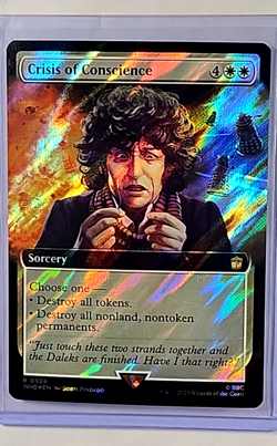 MTG Magic the Gathering Doctor Who Surge Foil Borderless Crisis of Conscience LP - Image 1