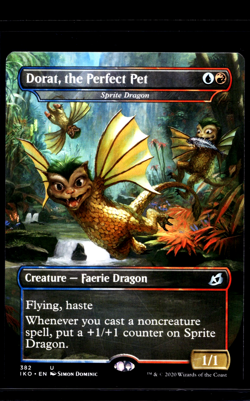 2020 MTG Magic the Gathering IKO Ikoria Borderless #382 Dorat the Perfect Pet - Image 1