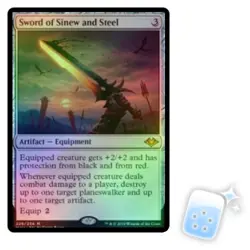 FOIL SWORD OF SINEW AND STEEL Modern Horizons Magic MTG MINT CARD - Image 1