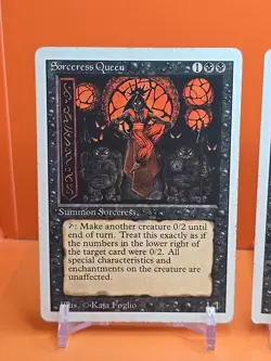 ⚫⚫ (4) 1994 Magic The Gathering SORCERESS QUEEN REVISED 3RD EDITION PLAYED ⚫2 - Image 2