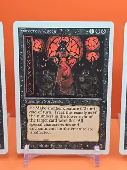 ⚫⚫ (4) 1994 Magic The Gathering SORCERESS QUEEN REVISED 3RD EDITION PLAYED ⚫2 - Image 3