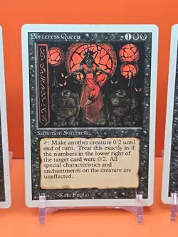 ⚫⚫ (4) 1994 Magic The Gathering SORCERESS QUEEN REVISED 3RD EDITION PLAYED ⚫2 - Image 4