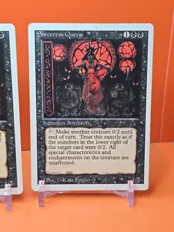 ⚫⚫ (4) 1994 Magic The Gathering SORCERESS QUEEN REVISED 3RD EDITION PLAYED ⚫2 - Image 5