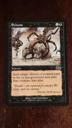 Exhume Urza's Saga EX/LP 134/350 MTG Magic the Gathering Sorcery Common Black - Image 1