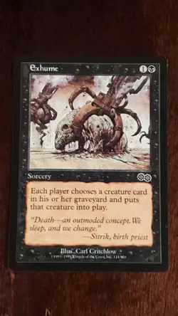 Exhume Urza's Saga EX/LP 134/350 MTG Magic the Gathering Sorcery Common Black - Image 3