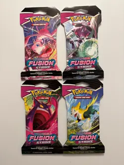 4x Pokemon TCG Fusion Strike Sleeved Booster Pack Full Art Set - New & Sealed - Image 1