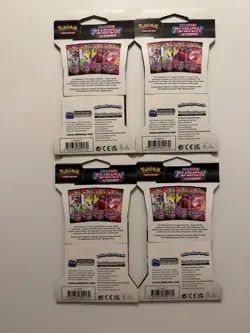4x Pokemon TCG Fusion Strike Sleeved Booster Pack Full Art Set - New & Sealed - Image 2