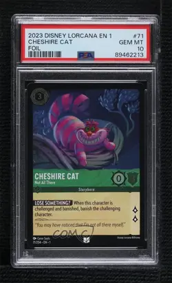 2023 Lorcana The First Chapter 1 Foil Cheshire Cat - Not All There PSA 10 GEM MT - Image 1