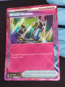 Pokemon TCG Miracle Headset Trainer Card 183/191 Surging Sparks Ace Spec Mint 💎 - Image 2