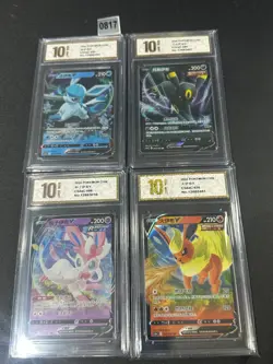 4PCS Pokemon Card Chinese Eevee CS4aC-068,020,084, 034/132 Grade 10 - Image 1