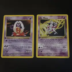 Wizards of the Coast Pokemon TCG Base Set Jynx & Mr. Mime Lot 2 Cards - Image 1