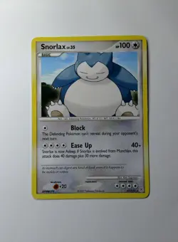 Pokemon TCG Snorlax 37/130 Diamond & Pearl Holo Rare Basic English Card - Image 1