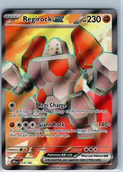 Pokemon Card Regirock ex 214/182 Sv10: Destined Rivals Ultra Rare Holo English - Image 1