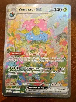 Pokemon Venusaur EX Holo Card 198/165 Scarlet and Violet 151 Series Damaged - Image 1