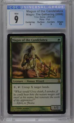 MAGUS OF THE CANDELABRA Time Spiral Foil Rare CGC 9 Q+ MTG [Nostalgium] - Image 1