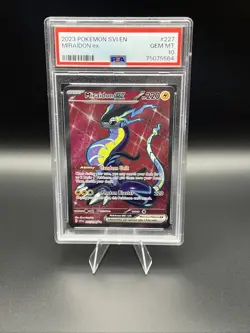 PSA 10 GEM MINT 2023 Pokemon Scarlet & Violet MIRAIDON EX #227 Full Art - Image 1