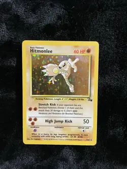 Pokemon TCG Hitmonlee Fossil Holo Rare Unlimited 7/62 60 HP - Image 1