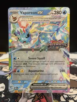 Pokemon TCG: Prismatic Evolutions - Vaporeon ex Stamped Promo 023/131 - NM+ - Image 1