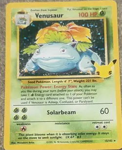 The Pokemon Company Venusaur Base Set 015/102 Holo Rare 100 HP English - Image 1