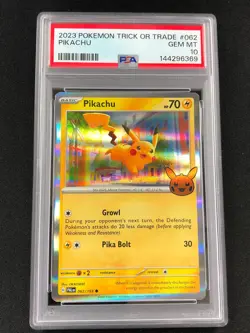 Pokemon 2025 Pikachu Trick Or Trade Holo 062/193 PSA 10 ! - Image 1