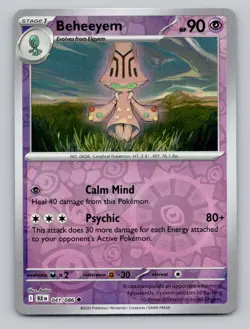 Reverse Holo Beheeyem 041/086 Uncommon Black Bolt Pokemon - Image 1