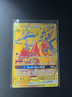 Pokemon Reshiram & Charizard GX TAG TEAM Promo Full Art Holo SM247 English - Image 3