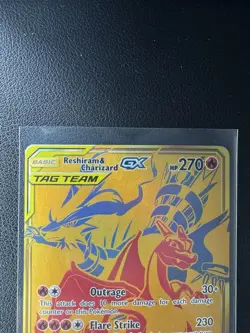 Pokemon Reshiram & Charizard GX TAG TEAM Promo Full Art Holo SM247 English - Image 4