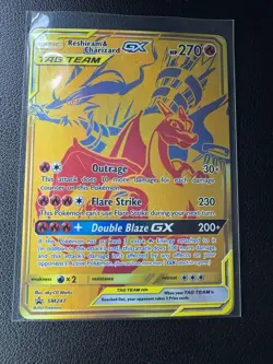 Pokemon Reshiram & Charizard GX TAG TEAM Promo Full Art Holo SM247 English - Image 5