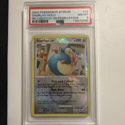 Pokemon Snorlax Platinum League Cross Hatch Holo PSA 8 33/111 2009 - Image 1