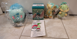 Pokemon Center Grass Type Stacking Tin 2022 Plush & Pin Bundle NEW! - Image 1