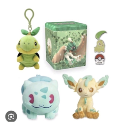 Pokemon Center Grass Type Stacking Tin 2022 Plush & Pin Bundle NEW! - Image 2