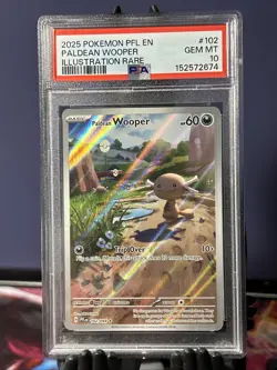 2025 POKEMON PFL EN-PHANTASMAL FLAMES ILLUSTRATION RARE PALDEAN WOOPER PSA 10 - Image 1