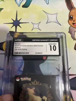 Persian Pokemon Candy Stickers (2023) Korean Striking 24k Gold Plating CGC 10 - Image 5