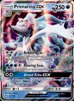 Primarina GX 42/149 Holo - Pokemon SM Base Set - NM - Image 1