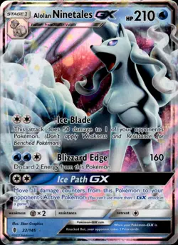 Alolan Ninetales GX 22/145 Holo - Pokemon SM - Guardians Rising - MP - Image 1