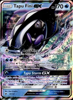 Tapu Fini GX 39/147 Holo - Pokemon SM - Burning Shadows - LP - Image 1