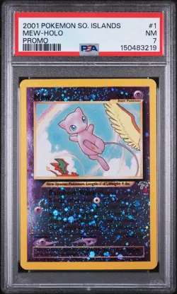 2001 Southern Islands Promo Mew 🌀 Swirl 🌀 Holo 1/18 Pokemon PSA 7 - Image 1