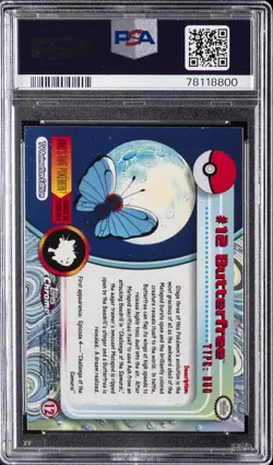 2000 TOPPS CHROME POKEMON T.V. #12 BUTTERFREE PSA 6 - Image 2