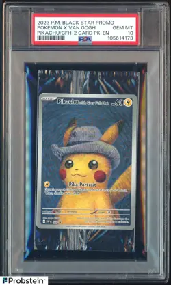 Pokemon Pikachu with Grey Felt hat Van Gogh 085 Graded Sealed Promo PSA 10 - Image 1