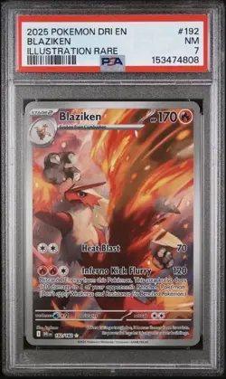 Blaziken Pokemon Destined Rivals 192/182 Illustration Rare Graded PSA 7 - Image 1