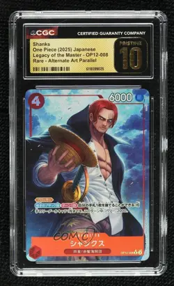 2025 One Piece Card Game: Legacy of the Master OP12 Japanese Shanks CGC 10 - Image 1